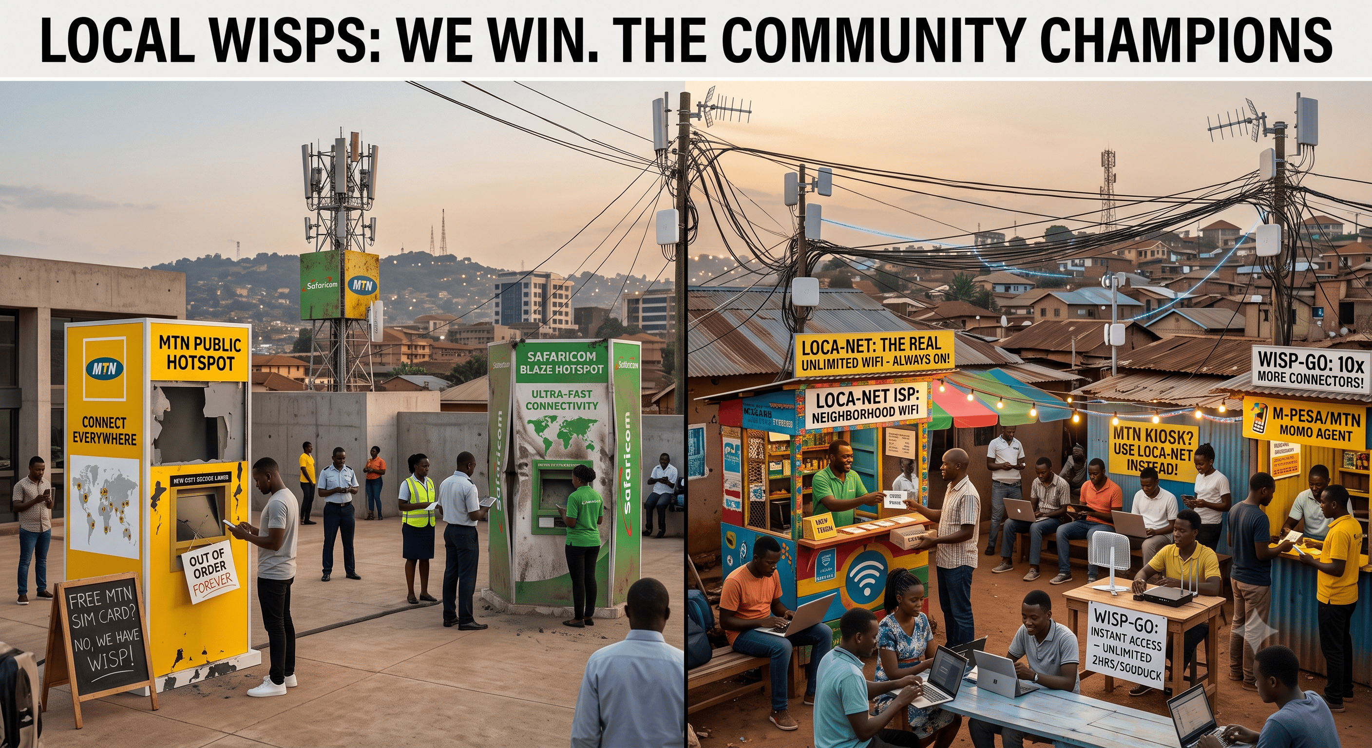 Why Safaricom and MTN Keep Losing to a Guy With a MikroTik and a Ladder